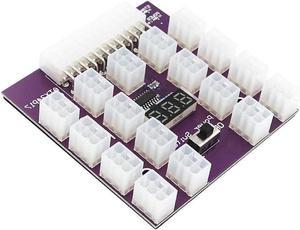 Kingjinglo PCI-E 12V 24Pin to ATX 17 x 6Pin Power Supply Server Adapter Breakout Board for DELL 750W 1100W 1600W 2000W 2400W PSU ATX Riser Server Adapter