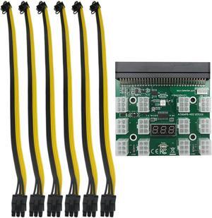 Ethereum Mining ETH ZEC LTC Server PSU Power Supply Unit to GPU Breakout Board Adapter 6-Pin PCIe to (6+2Pin) PCIe Graphics Card Power Cables New