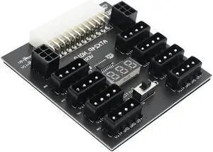 Kingjinglo Mining Power Supply 800W ATX 24Pin Power Supply Breakout Board to 8Port 4Pin for Chia Mining 2Port 6Pin Power Video Card Server Adapter