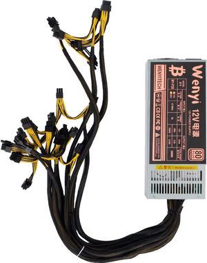 Mining Rig Power Supply 2000W 2U, Pure 12V Output Power Supply 6pin Single Channel 170V-264V ETH Miner GPU Mining PSU