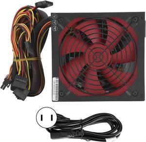 Juicemoo Power Supply, 700W Computer Power Supply, Red Low Noise Flexible Convenient for Computer Office Desktop Home(U.S. regulations)