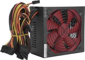 700W Power Supply, Computer Power Supplies, PC Power Supply 700W Desktop Computer Parts Silent Red Fan ATX 24PIN 14cm 110230V (US Plug)