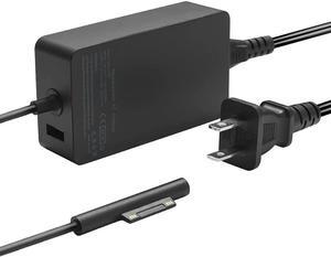 Surface Charger 65W Power Supply Adapter Charger Compatible Microsoft Surface Pro 3 4 5 6 7 8 X Microsoft Surface Laptop 4/3/ 2/1 Surface Book Surface Go 1 2 with USB Port