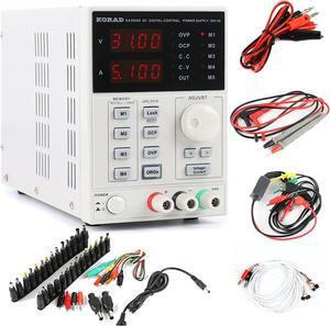 DC Linear Power Supply Precision Adjustable Digital Programmable DC Power Supply Laboratory Power Supply 30V 5A +Laptop AC DC JACK Phone Digital Regulated Lab Grade ( Power Source Standard : 110v )