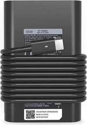 USB-C Laptop Charger 65W 45W for Dell XPS 13 9350 9360 9365 9370 9380 Dell Latitude 12 5285 5289 5290 7212 7275 7285 7290 Dell XPS 12 9250 Dell LA65NM170, 2YKOF, 02YKOF P28T P29T P86F Power Supply