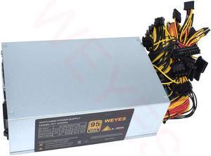 Super Heat Dissipation,Double Fan 2000W ATX Professional Miner Power Supply 8 Graphics Cards Stable 12V 150A Longer Service Life