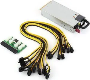 Gmossopy 750W Switching Power Supply for GPU Open Rig Mining BTC ETH Ethereum HSTNS-PL12 100V-240V 750 Watt Power Supply Fully Tested*Silver