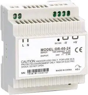 DR-60-24 Din Rail Switching Power Supply 60W 24VDC 2.5A Output