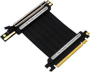 PCIe Riser Cable, 3.0 x16 PCI Express Riser Extender, Flexible High Speed 90 Degree GUP Riser Cable with 3.3v/12v Power LED for Graphics Card Vertical Mount (20cm 90 Degree)