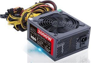 HaoJieHan BTC Modular Mining Power Supply,2000W Professional Mining Rig System Power Supply, Support 6/8 GPU PSU ETH Rig Ethereum Mine for Bitcoin Mining