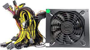 HaoJieHan BTC Mining Power Supply for Mining Rig System,2000W Dogecoin Ether ATX PC Modular PSU,Support 6/8 GPU for ETH Rig Ethereum Miner