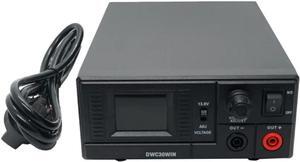 Switching Power Supply DWC30WIN, Universal Compact 13.8 Volt DC 110V AC Home Lab AC-DC Converter Power Supply for CB/HAM Radio Mobile, Output Current 30A(Max), Liquid-Crystal Display
