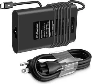 65W Type C (USB-C) Adapter Charger Fit for Dell Latitude 12 5285 5289 5290 7212 7275 7285 7290, XPS 13 9350 9360 9365 9370 LA65NM170 2YKOF Include Power Cord