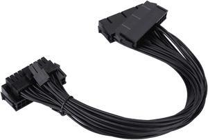 Dual PSU Adapter Practical Dual PSU Cable 24pin Cable Dual Power Supply Adapter Thin for Computer for Desktop