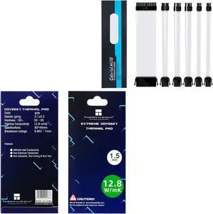 Thermal Pad 12.8 W/mK 85x45x1.5mm  Power Supply Sleeved Cables 18AWGHigh Performance Cooling and PSU Extension Cable kit 24pin ATX /4+4pin EPS /2X (8-pin PCI-E)/2X (6pin PCI-E) 30cm Length with Comb