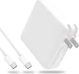 96W USB C Power Adapter Compatible with MacBook Pro 16, 15, 13 Inch, MacBook Air 13 Inch, 2021 2020 2019 2018,New iPad Pro,Thunderbolt 3 Laptop Power Supply,Included USB-C to USB-C Charge Cable