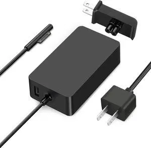 Surface Pro Charger 36W 12V 2.58A Power Adapter Charger Compatible with Surface Pro 3 Pro 4 (Intel Core i5 i7) Pro 5 2017 with USB Charging Port and 6ft Cord