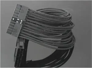 YANGQI yaoqijie Motherboard ATX PSU 24pin Male to Female Computer Connectors Power Supply Nylon Sleeved Wire Extension Cable Lasting (Cable Length : 0.3m, Color : Black)