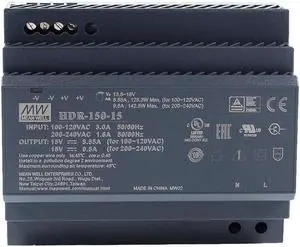 MW HDR-150W-12/15/24/48VDC Mean Well 150W Step Rail Type New Switching Power Supply (HDR-150-15)