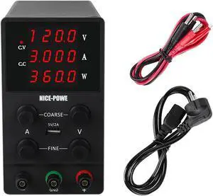 YKQJS-YQ benchtop Power Supply 7 Modes 120-V 3A Adjustable Power Supply Bench Mini Digital Power Bench Source Switching DC Lab Power Supplies Input 220-V 50Hz DC Voltage Regulator (Color : 120V3A D)