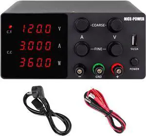 YKQJS-YQ benchtop Power Supply 7 Modes 120-V 3A Adjustable Power Supply Bench Mini Digital Power Bench Source Switching DC Lab Power Supplies Input 220-V 50Hz DC Voltage Regulator (Color : 120V3A F)