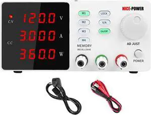 YKQJS-YQ benchtop Power Supply 7 Modes 120-V 3A Adjustable Power Supply Bench Mini Digital Power Bench Source Switching DC Lab Power Supplies Input 220-V 50Hz DC Voltage Regulator (Color : 120V3A G)