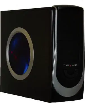 Linkworld Electronic LLC. Mid ATX Tower with 500 Watt Power Supply, Black/Silver (3131-11-C2228U)