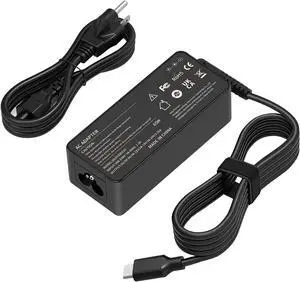 65W USB Type-C Laptop Charger Fit for Lenovo ThinkPad T480 T490 T490S T495 T495S T580 T580S E480 E580 E490 E495 E495 X280 X380 X390 L390 Yoga L13 L14 L15 E15 E14 X13 Power Cord Supply AC Adapter