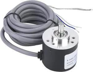 Incremental Encoder, Outer Diameter 38mm Encoder Cable Length 2m ASIC Devices Anti- Interference for Power Supply Reverse Wiring Protection Conversion(1200P/R)