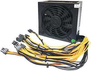 1800W ATX ETH Bitcoin Mining Power Supply for PC Mining Rig Support 6 Graphics Cards 6P Ports GPU 4U Single Power
