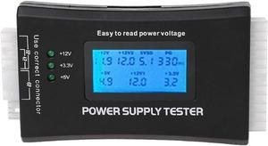 ZEFS--ESD Compatible LCD PC Computer 20/24 Pin 4 PSU ATX BTX ITX SATA HDD Power Supply Tester for 3D Printer