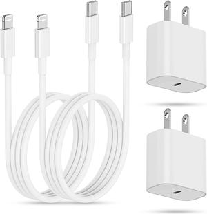 iPhone Charger Fast Charging Block [MFi Certified] Wall Charger Plug and 6ft USB C to Lightning Cable Cord Type C Power Adapter Cube Brick Box for iPhone 14 Pro Max/14/13 Pro/12 Mini/12/11/iPad