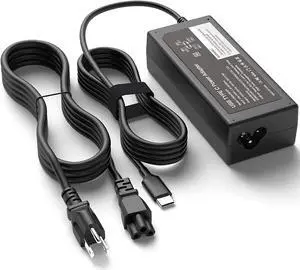 Replacement for  Laptop Charger USB-C 65W AC Adapter Compatible with  Chromebook/Latitude/Inspiron/XPS Computer Type C Fast Charging Power Supply Cord