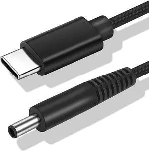 USB C to Smart Tip Charging Cable for  Laptop Charger 45W 65w 90W 4.5mm Connector for Inspiron 11 13 14 17 15 3000 5000 7000-Nylon Braided 1.8m