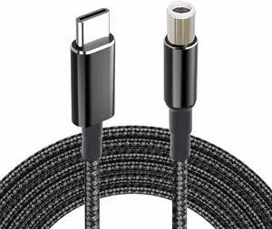 USB C to 7.4mm Adapter Cable Braided Fast 100W Power Pack Charging Supply Type C Male to DC 7.4 x 5.0mm Barrel Converter Cord for Latitude XPS Inspiron 15 15R 5537 17 17R 5721 Dell Laptop PD Charger