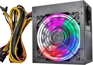 Septpenta 400W Power Supply, Rated 250W, Silent Fan, Fully Modular RGB Power Supply, Compact Low Noise RGB Fan 0 RPM for Computer US Plug Septpenta 400W Power Supply, Rated 250W, Silent Fan, Fully Modular RGB Power Supply, Compact Low Noise RGB Fan 0 RPM for Computer US Plug