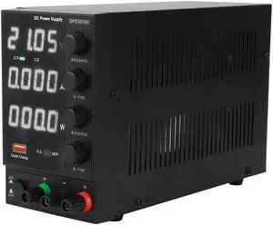 Adjustable DC Power Supply USB Fast Charging 30V 10A, 4Digit Maintenance Power Supply with Overvoltage Protection for Mobile Phone Repair, Computer Repair, Electrical Repair (US