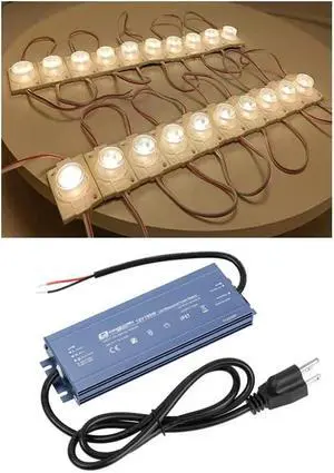 12V LED Module with Lens for Light Box 2.0W 3000K Warm White with Power Supply