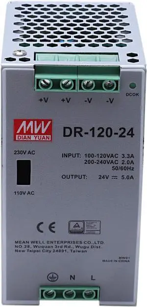 Honza -120-24 120W Industrial Rail Power Supply 24V5A Switching Power Supply Rail Mounting Switching Power Supply