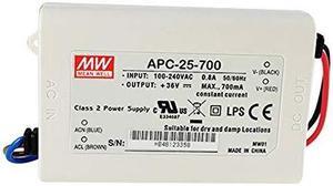 Kulon Mean Well Power Supply APC-25-350, AC-DC, 25-70V 0.35A Output, 90-264V Input, 24.5W, LED Driver, Constant Current, AP Series (350mA, 94VDC)