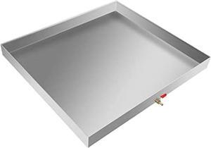 Washing Machine Pan - Drilled Washing Machine Drain Pan Drain Adapter Fitting Included - Recycled Steel Washing Machine Tray - Drain Pan for Washer and Dryer,27 X 25 X 2.5 Inch
