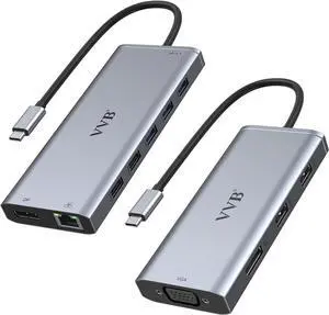 USB C Laptop Docking Station Dual Monitor USB C Hub Adapter 3 Monitors