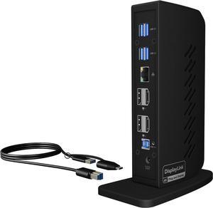 ICY BOX USB-C Docking Station (11-in-1) with 2x HDMI & 2x DP, USB-C Docking Station for Laptop (Gigabit Ethernet, 6 USB 3.0 Ports), DisplayLink, IB-DK2252AC