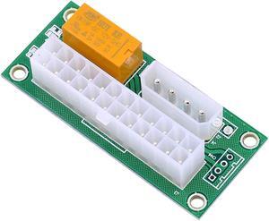 100PCS ADD2PSU ATX 24Pin to 4Pin Power Supply Sync Starter Extension Cable Card Dual PSU Adapter Converter