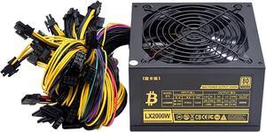 ALHOX AC 110V-220v ATX Pc 2000W Power Supply 8 Graphics Card Ethereum ETH BTC Mining Antminer PSU for US CA MX BR JP Voltage