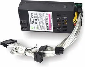 KLVN 500W Modular Power Supply Small 1U Computer PSU Flex-ATX 500W for ITX PC Active PFC for POS AIO