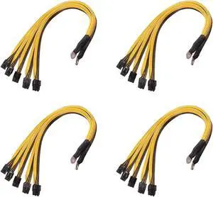 AXPTI 4Pcs 6Pin Connector Sever Power Supply Cable PCIe Express for P3 S7 S9 S11 Bitmain Miner Machine Support Miner PSU Cable