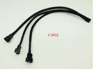 5PCS 1 to 3 PWM 4Pin Splitter Cable 4P Female to 3/4 Pin PWM Fan Adapter for Computer Case CPU Fan Mining Cooling Fans Hub Cable