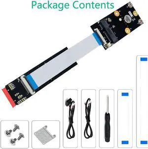 M.2 Wifi Adapter M.2 NGFF Key B+M to Mini PCI-E Wifi Network Card M.2 to Mini PCI Express Wifi Bluetooth Adapter with FFC Cables
