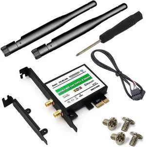 Wireless Network WiFi Adapter NGFF M.2 WiFi Card to PCI Express 1X Adapter Wi-Fi Bluetooth Ethernet Network Card with EMI Sheild